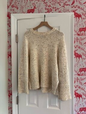GAP Cream Speckled Crewneck Sweater
